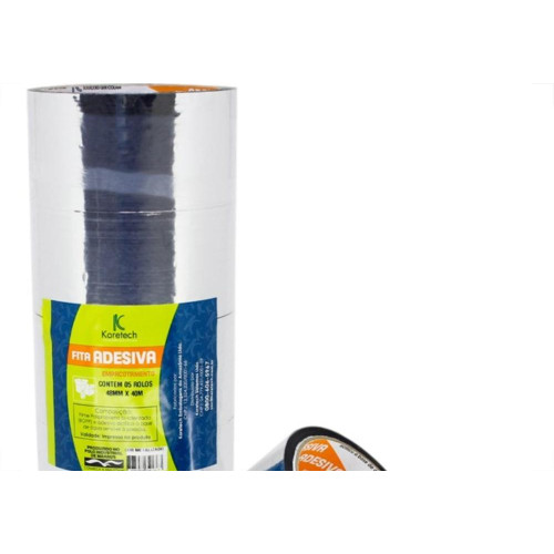 Fita Embalagem Koretech Metalizada 48 X 40M Pa. - Kit C/5 