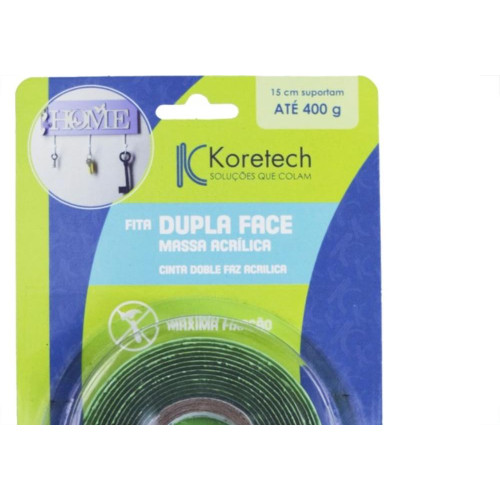 Fita Dupla Face Koretech Massa Acrilica Uso Interno Verde 12X 2M Pa432140003