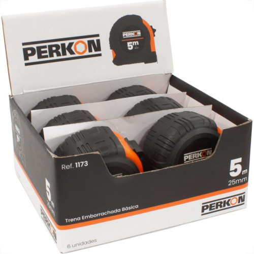 Trena Perkon Emborrachada Basica 5M/25Mm Com Trava 1173 - Kit C/6 