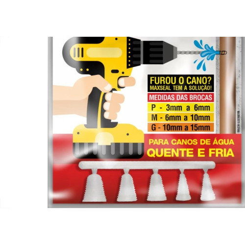 Tapa Furo Para Cano Dagua Maxseal Com 5 Pecas 2567