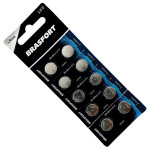 Pilha Brasfort Bateria ''Lr44'' Relogio 1.5V Alcalina Cartela Com 10 Pecas 7418