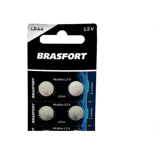 Pilha Brasfort Bateria ''Lr44'' Relogio 1.5V Alcalina Cartela Com 10 Pecas 7418