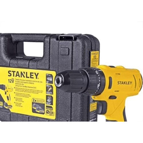Furadeira Parafusadeira Stanley Impacto 3/8'' 12V 2Baterias 1.5Ah Com Maleta Sch121S2K-Br