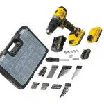 Furadeira Parafusadeira Stanley Impacto 1/2'' 20V 2Baterias 1.5Ah Com 100 Acessorios Sbd715C2Ka-Br