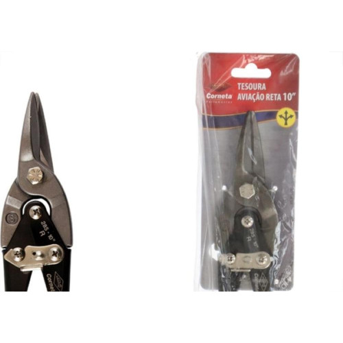 Tesoura Aviacao Corte Reto Corneta 10'' 
