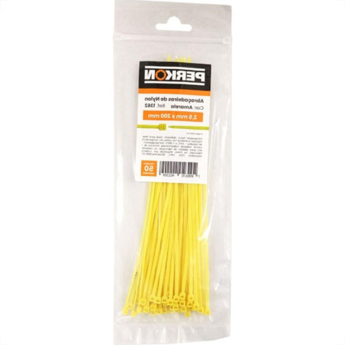 Abracadeira Nylon Perkon Amarela 25X200 50 Pecas 1362