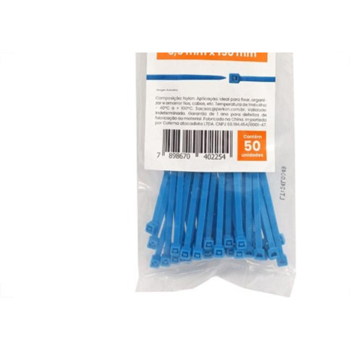Abracadeira Nylon Perkon Azul 35X150 50 Pecas 1367