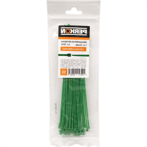 Abracadeira Nylon Perkon Verde 25X200 50 Pecas 1370