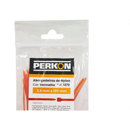 Abracadeira Nylon Perkon Vermelha 25X100 50 Pecas 1373