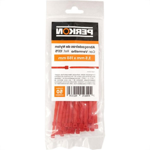 Abracadeira Nylon Perkon Vermelha 35X150 50 Pecas 1375
