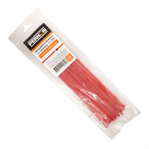 Abracadeira Nylon Perkon Vermelha 35X300 50 Pecas 1376