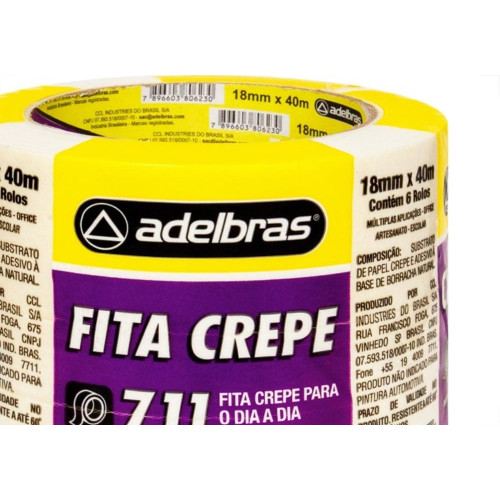 Fita Crepe Adelbras Mask 18X40M  - Kit C/6 