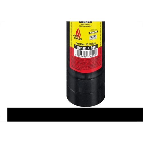 Fita Isolante Adelbras 5Mx19Mm Preta  - Kit C/10 