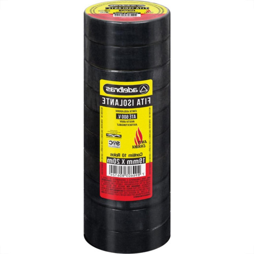 Fita Isolante Adelbras 20Mx19Mm Preta  - Kit C/10 