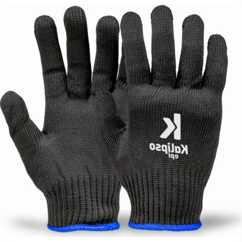 Luva Helanca Kalipso Nylon Preta  - Kit C/12 