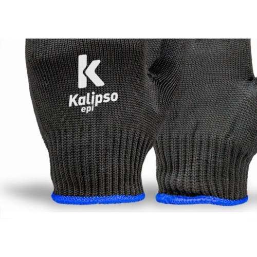 Luva Helanca Kalipso Nylon Preta  - Kit C/12 