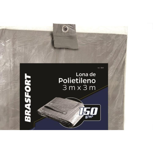 Lona Carreteiro Brasfort Cinza 3X 3M 150 Gramas Por M² 9041