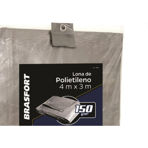 Lona Carreteiro Brasfort Cinza 4X 3M 150 Gramas Por M² 9042