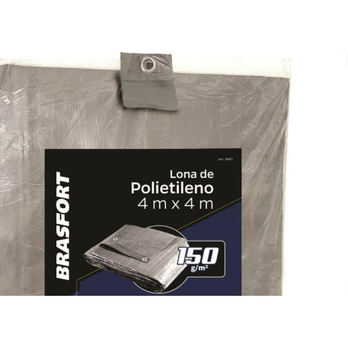 Lona Carreteiro Brasfort Cinza 4X 4M 150 Gramas Por M² 9043
