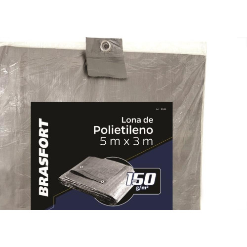 Lona Carreteiro Brasfort Cinza 5X 3M 150 Gramas Por M² 9044