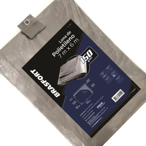 Lona Carreteiro Brasfort Cinza 7X 6M 150 Gramas Por M² 9049