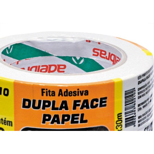 Fita Dupla Face Adelbras De Papel Branca 12 X 30M Flowpack  - Kit C/6 