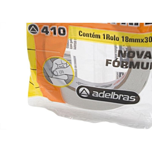 Fita Dupla Face Adelbras De Papel Branca 18 X 30M Flowpack 