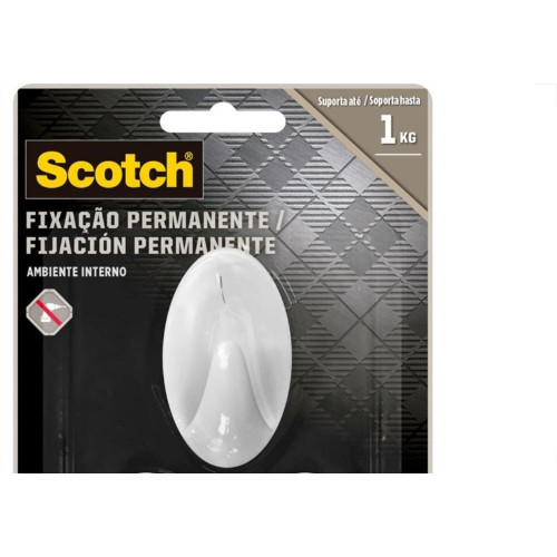 Gancho Adesivo 3M Scotch Medio 3Pecas Branco Hb004684294