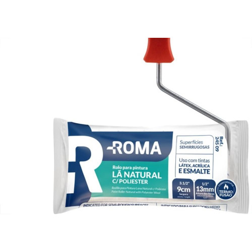 Rolo La Roma Carneiro 9Cm Com Cabo 245 09