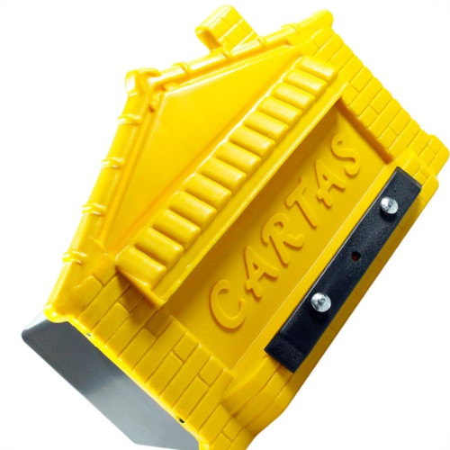 Caixa Carta Power Plastica Gradil ''Casinha''Amarela Sem Pintura 023Spam