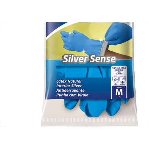 Luva Sanro Latex Silver Sense M Par 