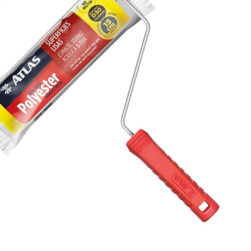 Rolo Espuma Atlas Amarelo 15Cm Com Cabo 406/15A