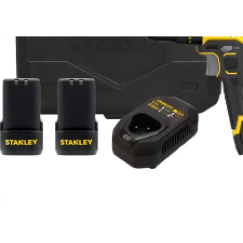 Furadeira Parafusadeira Stanley Impacto 3/8'' 12V Max 2Baterias 2.0Ah Com Maleta Sch10D2K-Br