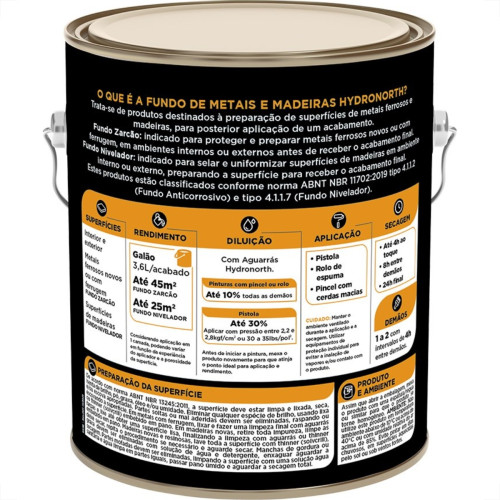 Zarcao Hydronorth Laranja 3,6L 