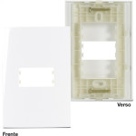 Placa Margirius Sleek 4X2 Branca (1Modulo Horizontal) Com Suporte 16026
