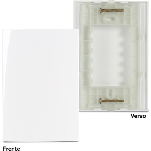 Placa Margirius Sleek 4X2 Branca (Cega) Com Suporte 16027