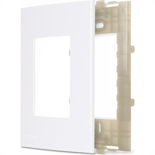 Placa Margirius Sleek 4X2 Branca (3Modulo Horizontal) Com Suporte 16023