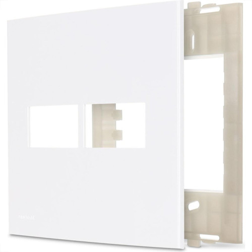 Placa Margirius Sleek 4X4 Branca (2Modulo Horizontal) Com Suporte 16021