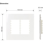 Placa Margirius Sleek 4X4 Branca (6Modulo Horizontal) Com Suporte 16018