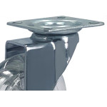 Rodizio Perkon Poliuretano Base Giratorio Transparente Sem Trava 75Mm 1239