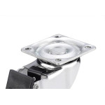 Rodizio Perkon Poliuretano Base Giratorio Transparente Com Trava 35Mm 1241