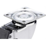 Rodizio Perkon Poliuretano Base Giratorio Transparente Com Trava 50Mm 1242