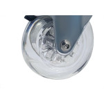 Rodizio Perkon Poliuretano Base Giratorio Transparente Com Trava 75Mm 1243