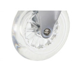 Rodizio Perkon Poliuretano Base Giratorio Transparente Com Trava 100Mm 1244