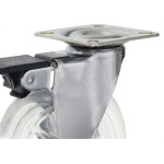 Rodizio Perkon Poliuretano Base Giratorio Transparente Com Trava 100Mm 1244