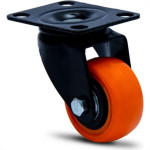 Rodizio Colson Polietileno Base Giratoria Laranja Sem Trava 41Mm 