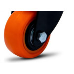 Rodizio Colson Polietileno Base Giratoria Laranja Sem Trava 41Mm 