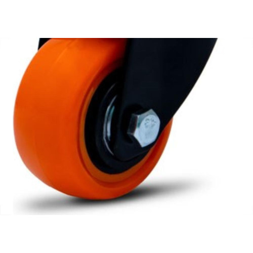 Rodizio Colson Polietileno Base Giratoria Laranja Sem Trava 41Mm 