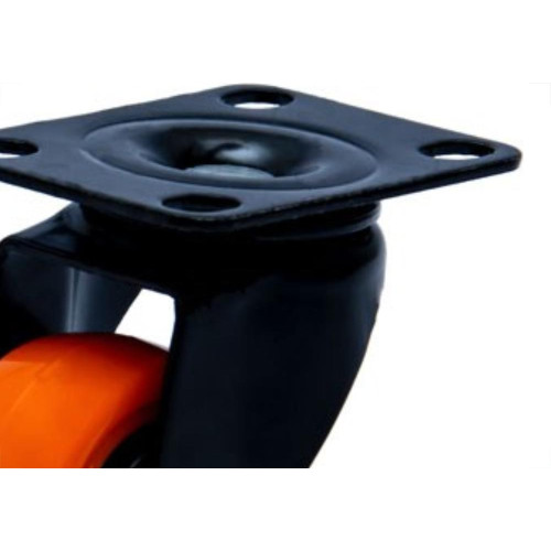 Rodizio Colson Polietileno Base Giratoria Laranja Sem Trava 41Mm 