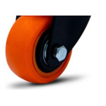 Rodizio Colson Polietileno Base Giratoria Laranja Sem Trava 50Mm 